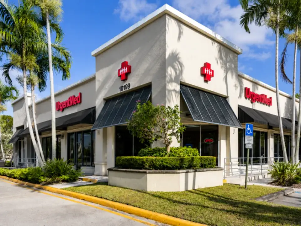 UrgentMed urgent care clinic storefront in Plantation, FL