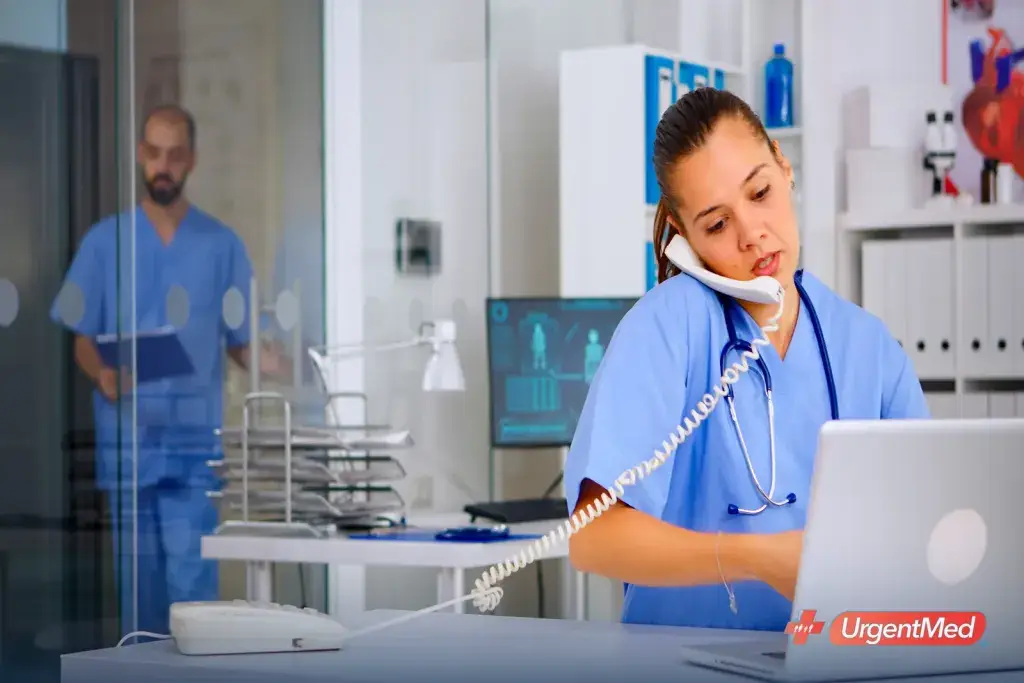 Nurse case manager coordinating a workers' compensation claim