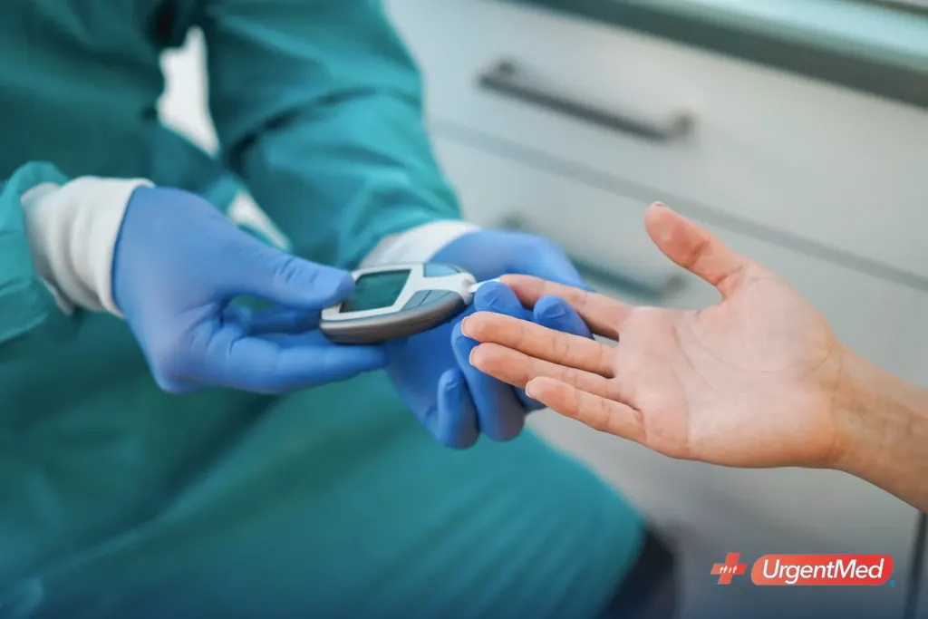 Blood glucose finger-stick test