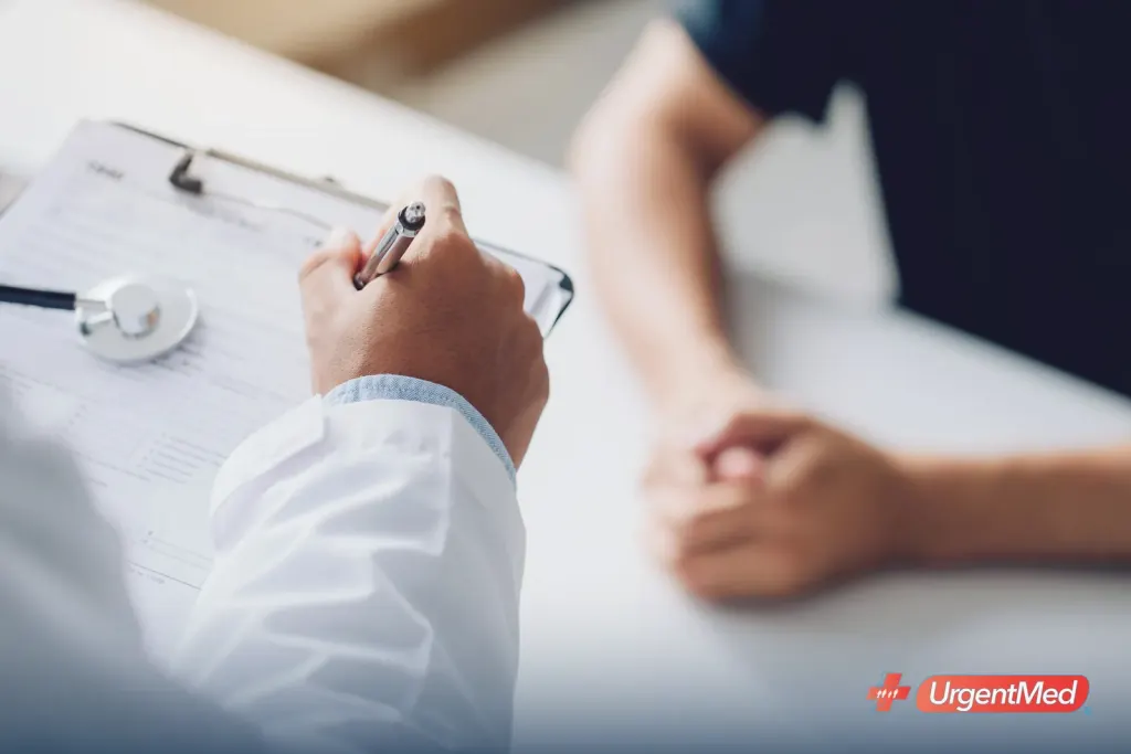 Confidential consultation between a man and his provider