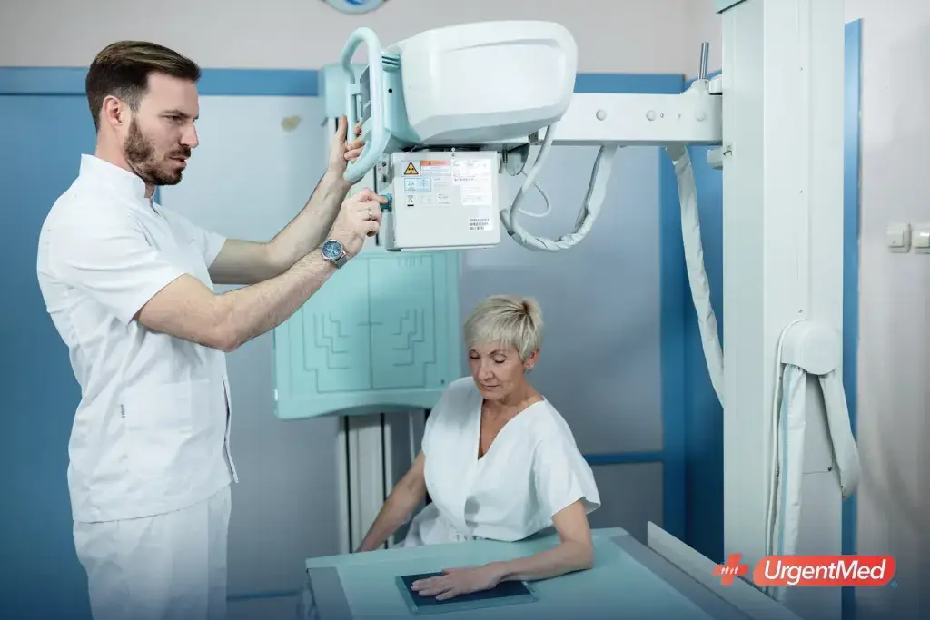 Digital X-ray being performed at a clinic